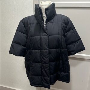 Women's Black Short Sleeve Puffer Jacket Sz 1X